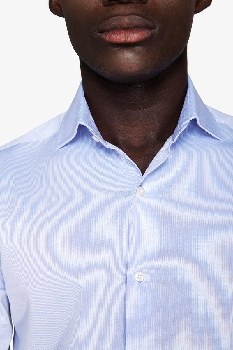 Camicia piquet celeste slim