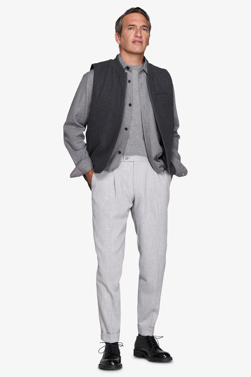 Gilet effet flanelle gris moyen