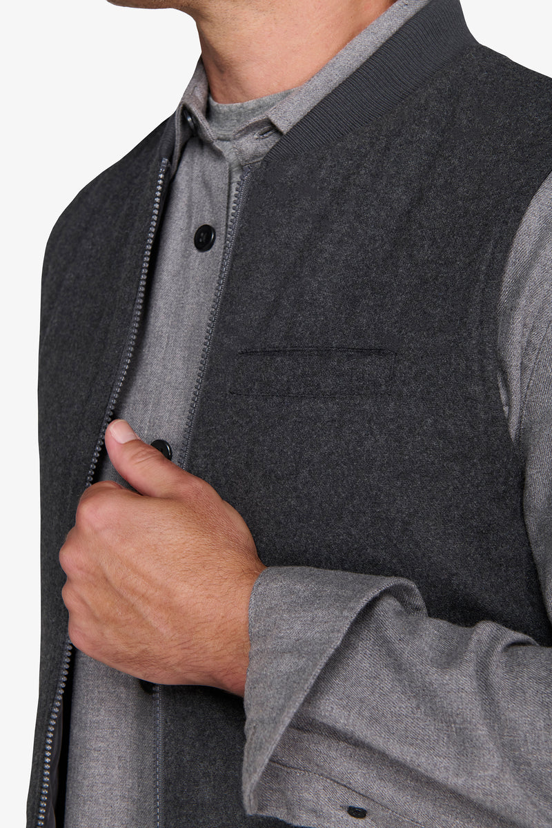 Gilet effet flanelle gris moyen