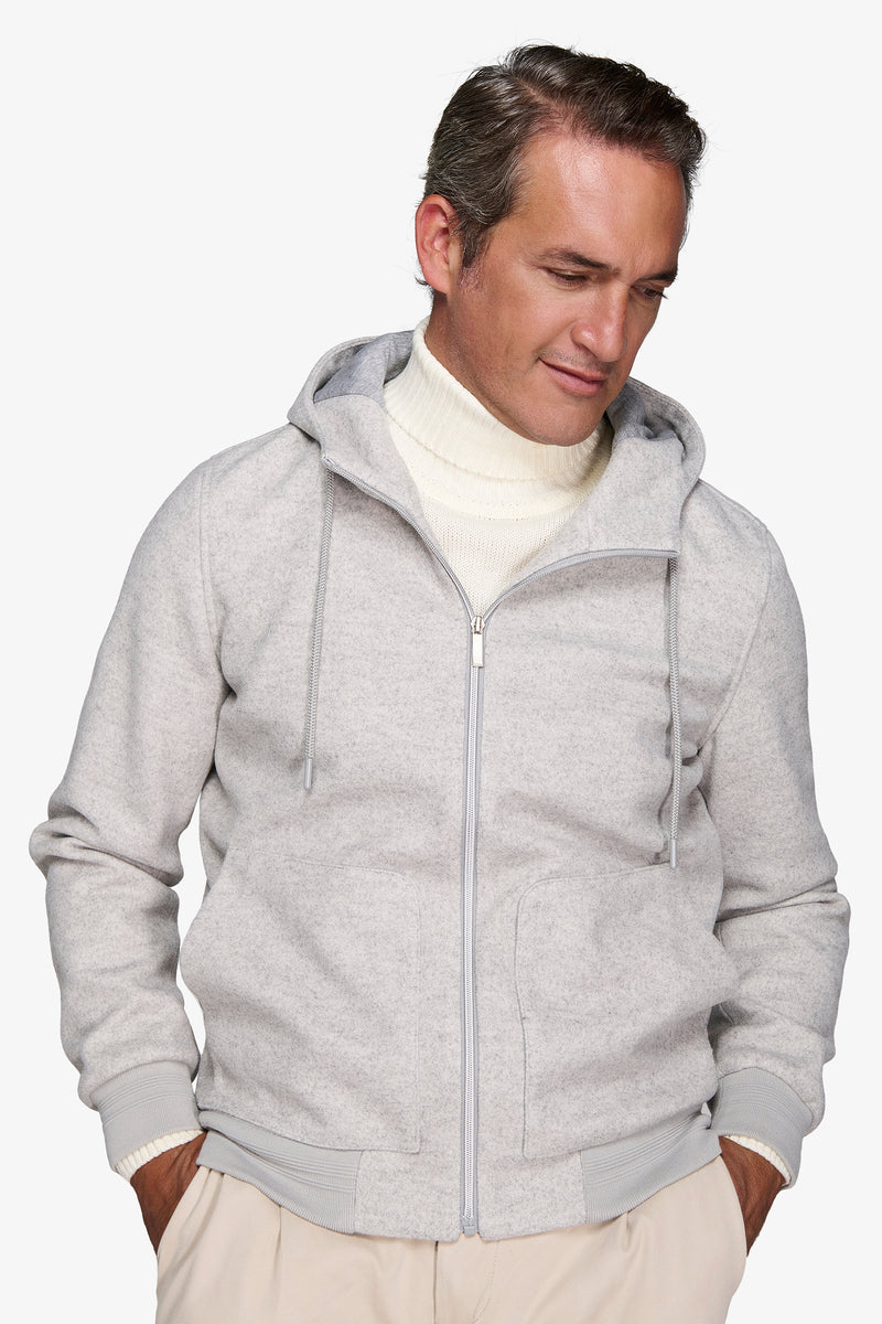 Bomber effetto flanella melange grigio chiaro