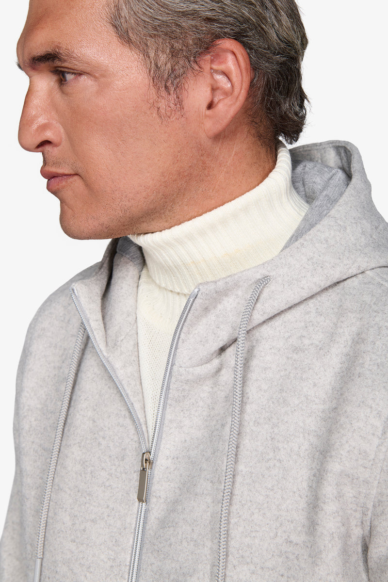 Bomber effetto flanella melange grigio chiaro