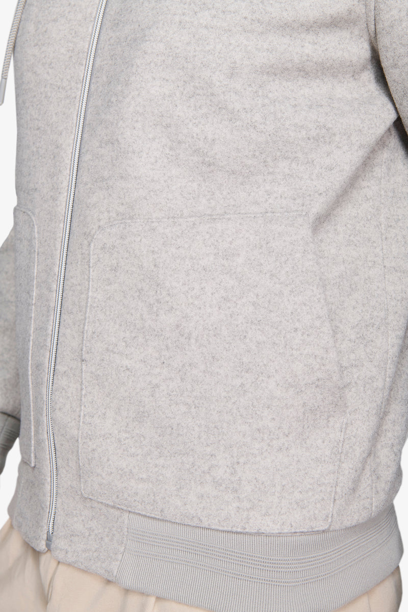 Bomber effetto flanella melange grigio chiaro