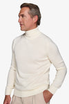 Pull à col roulé crème effet lambswool