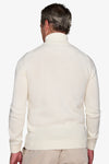 Pull à col roulé crème effet lambswool