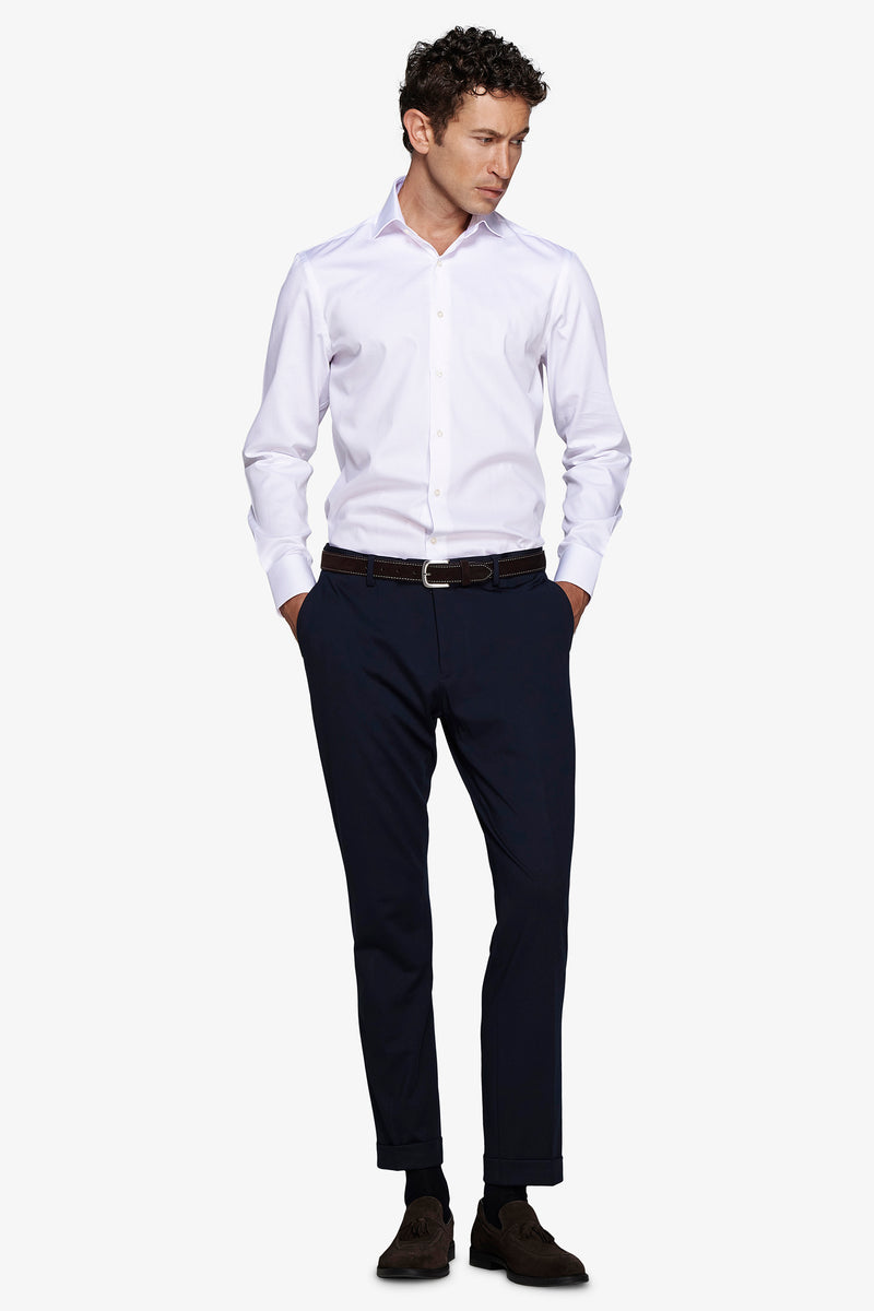 Camicia piquet bianca slim
