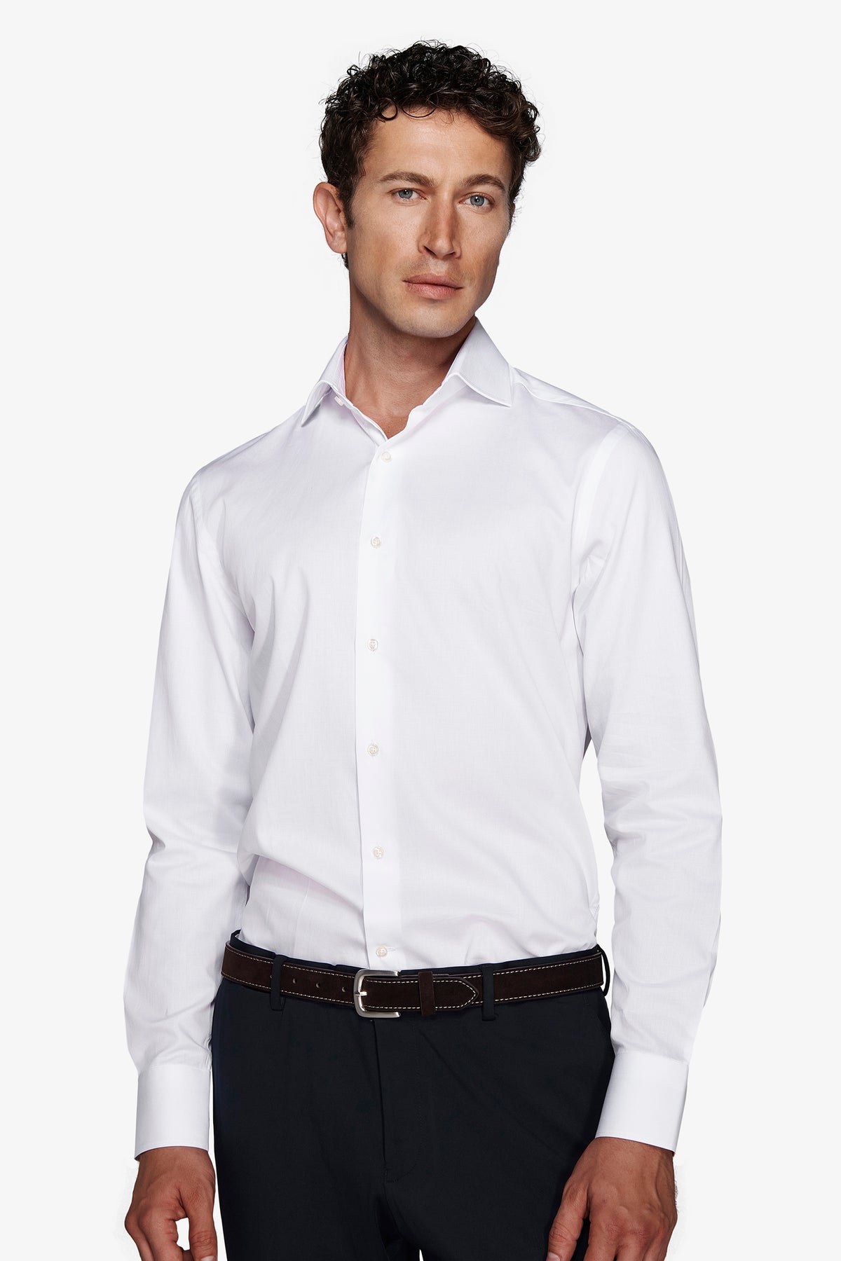 Camicia piquet bianca slim