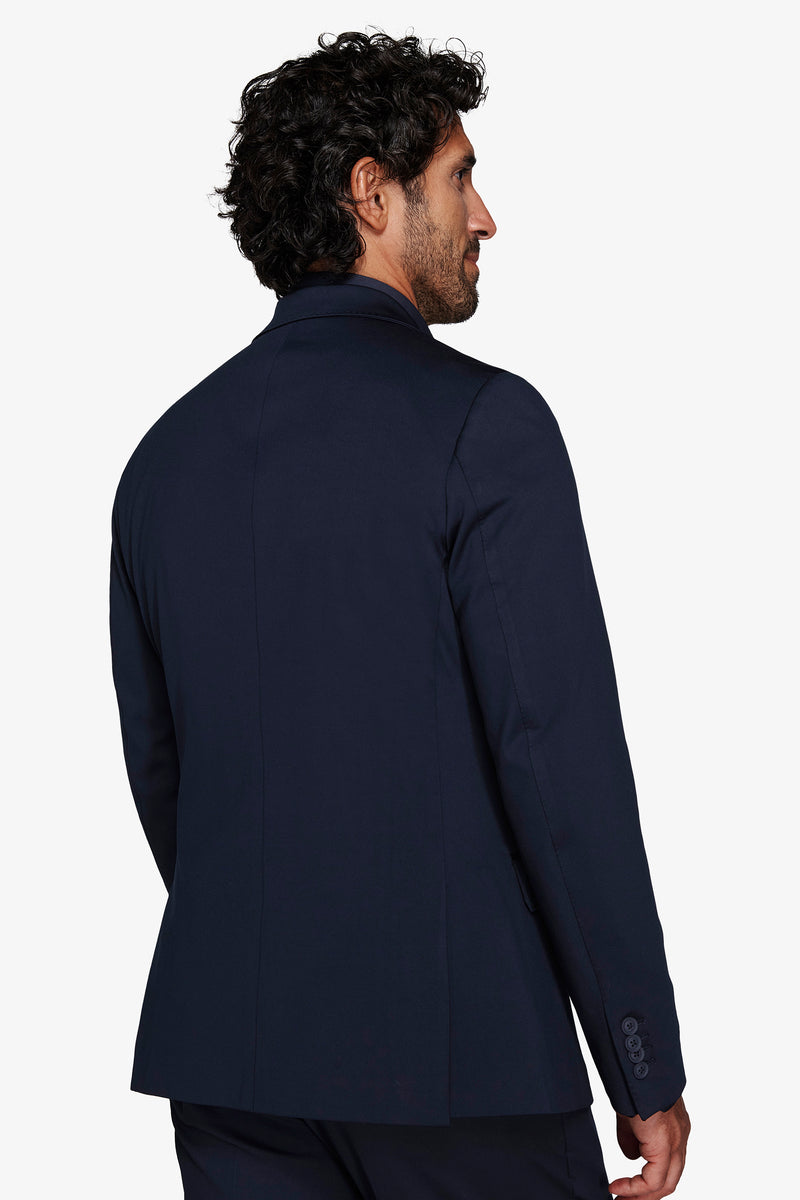 Giacca in jersey tecnico blu slim