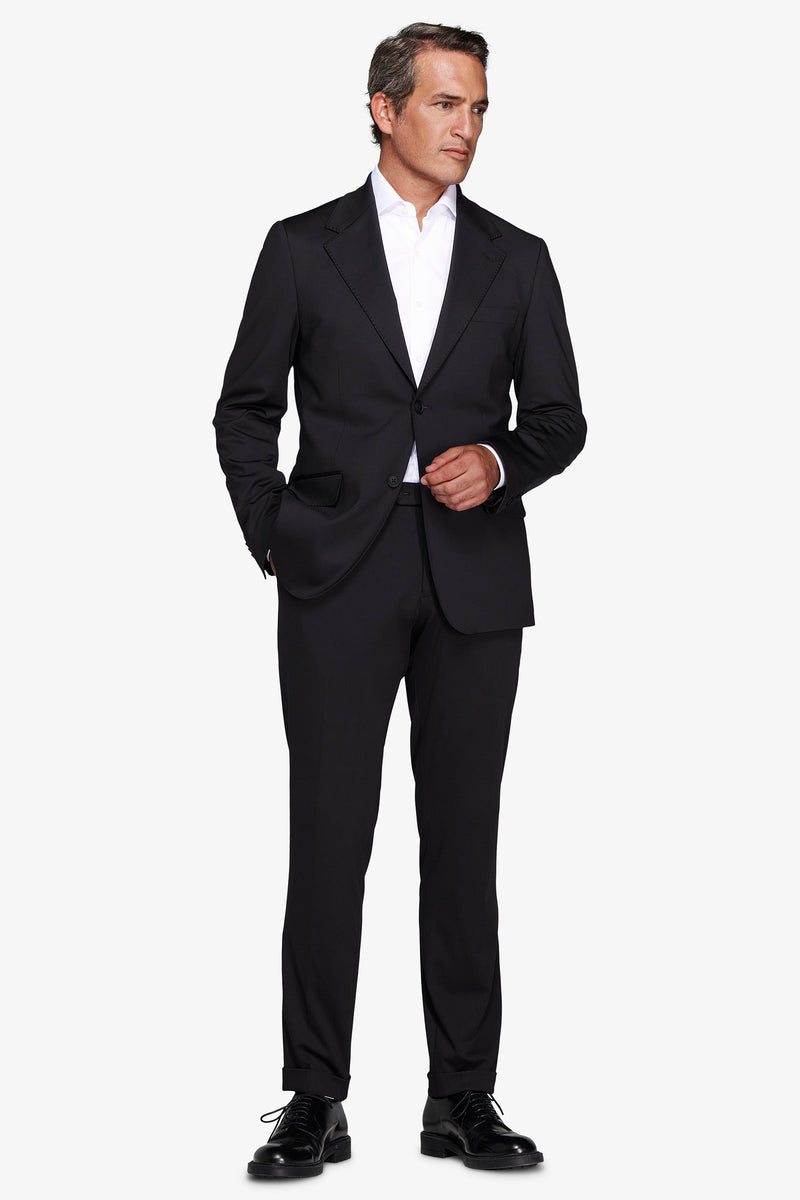 Giacca in jersey tecnico nera slim