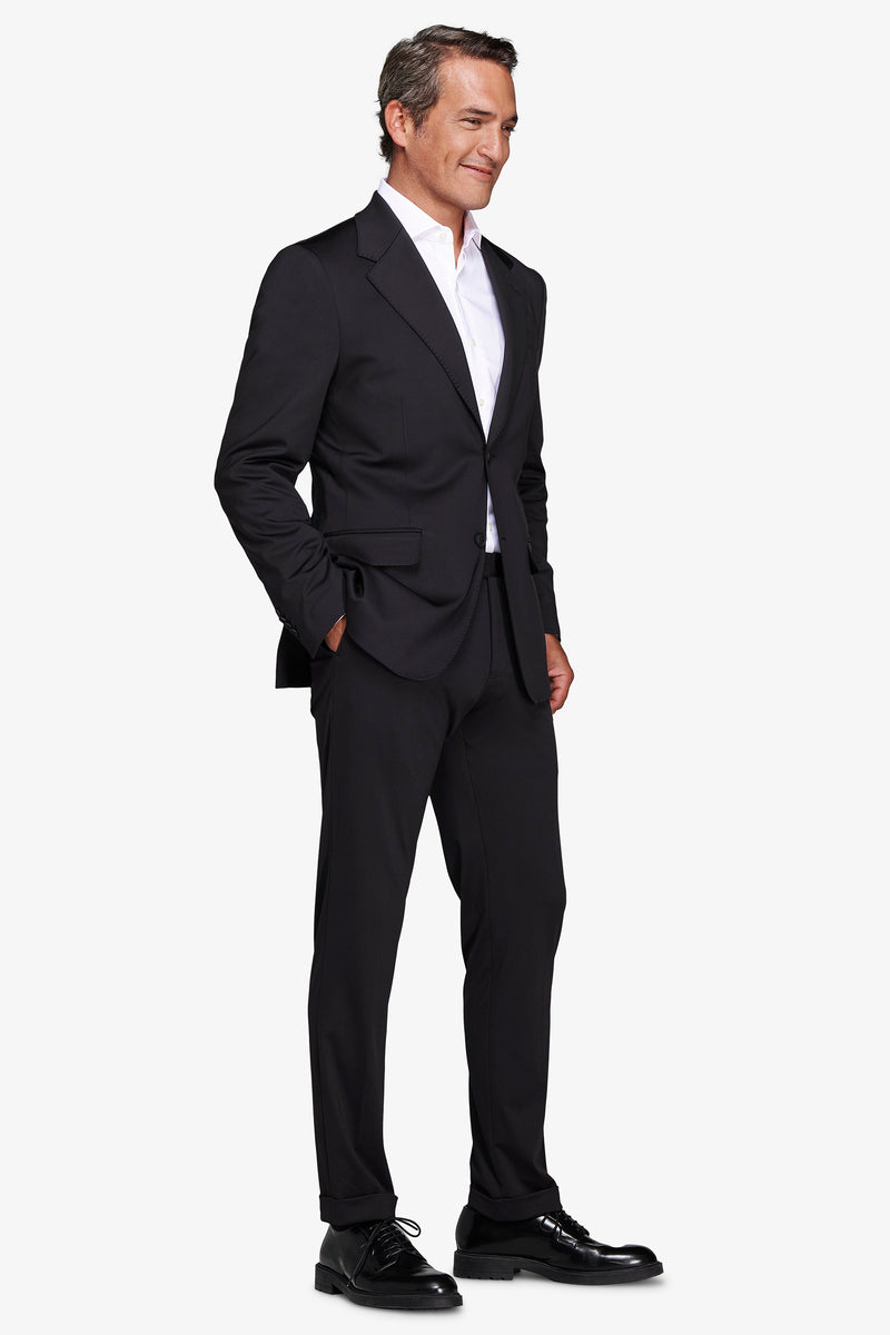 Giacca in jersey tecnico nera slim