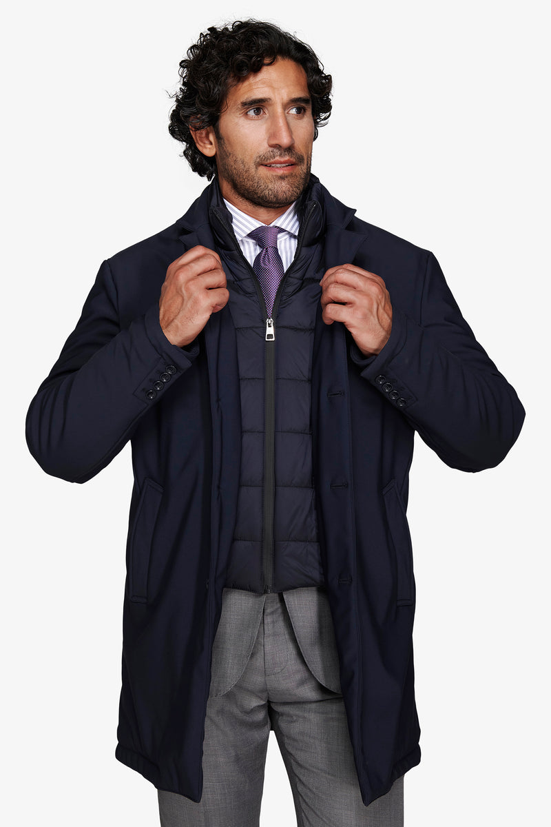 Cappotto tecnico trapuntato blu