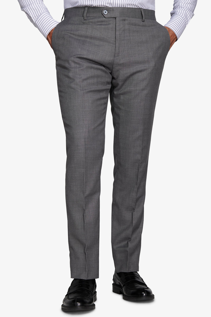 Pantaloni in grisaglia grigio medio