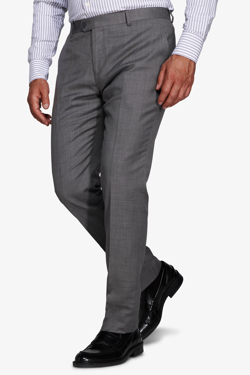 Pantaloni in grisaglia grigio medio