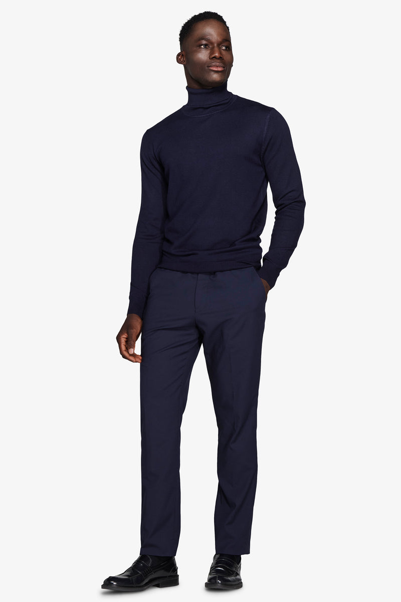 Maglia dolcevita basic blu