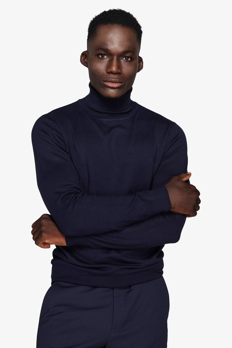 Maglia dolcevita basic blu