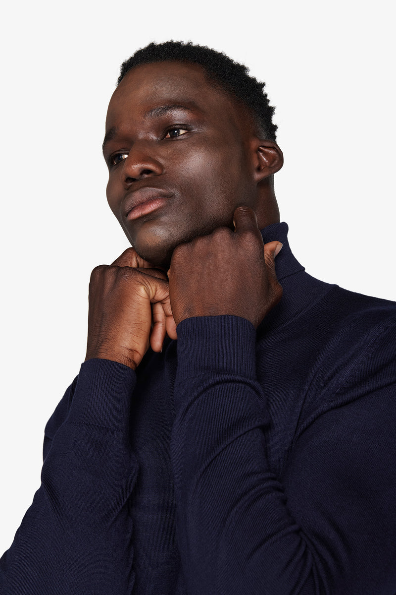 Maglia dolcevita basic blu