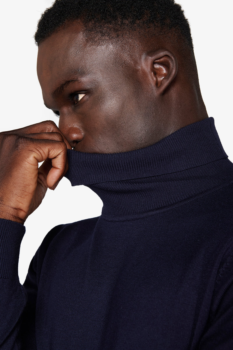 Maglia dolcevita basic blu