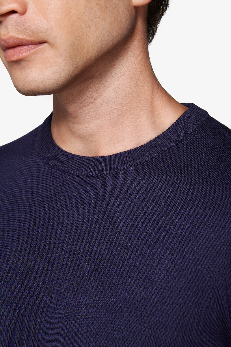 Maglia girocollo basic blu