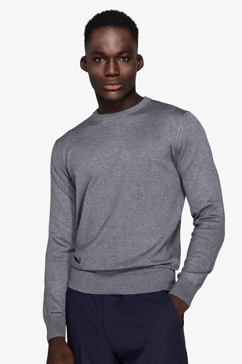 Maglia girocollo basic grigio