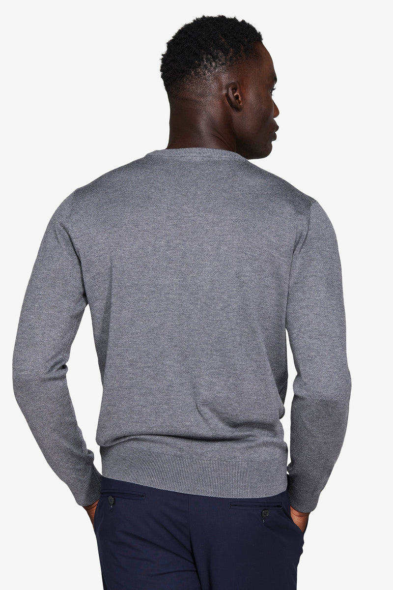 Maglia girocollo basic grigio