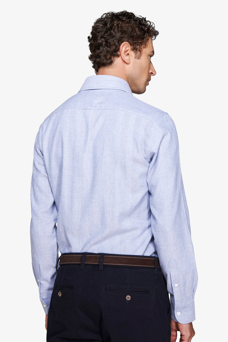 Light blue Herringbone flannel effect shirt