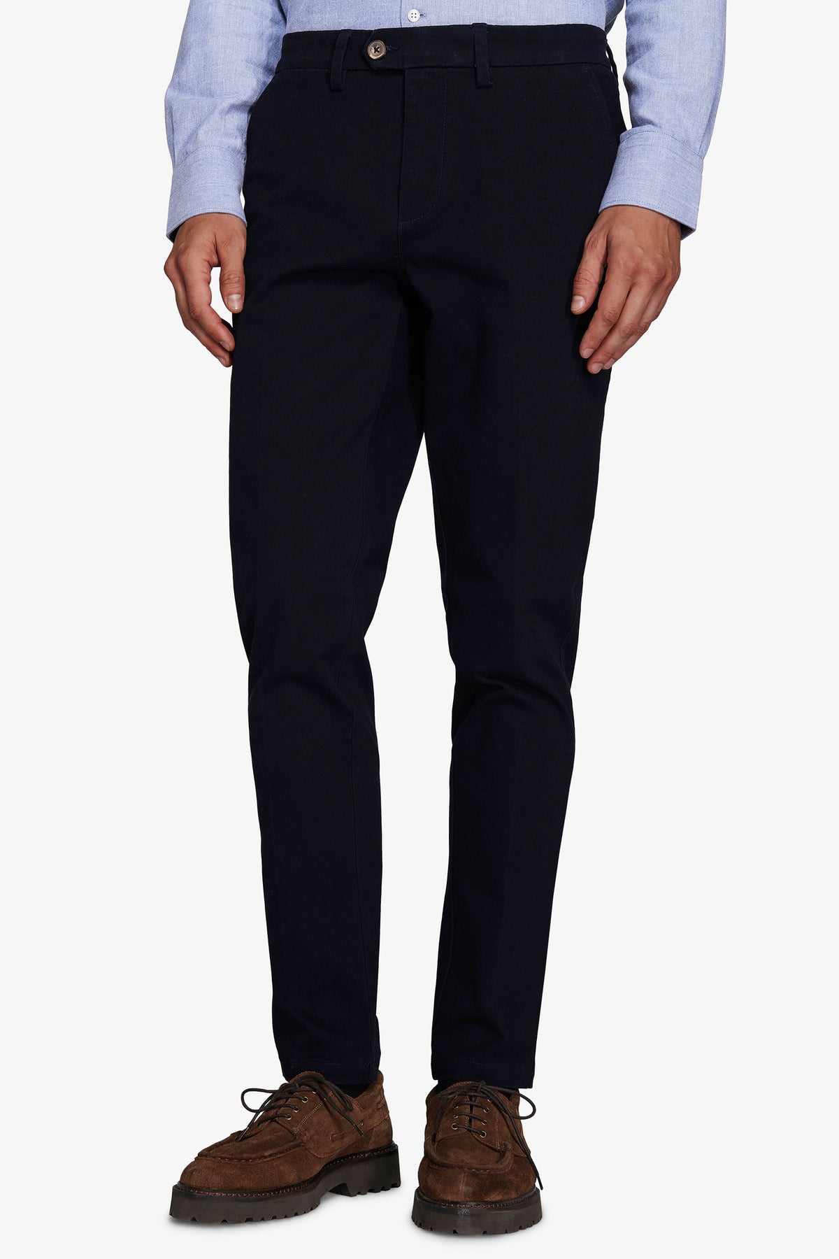 Pantaloni chino gabardina navy