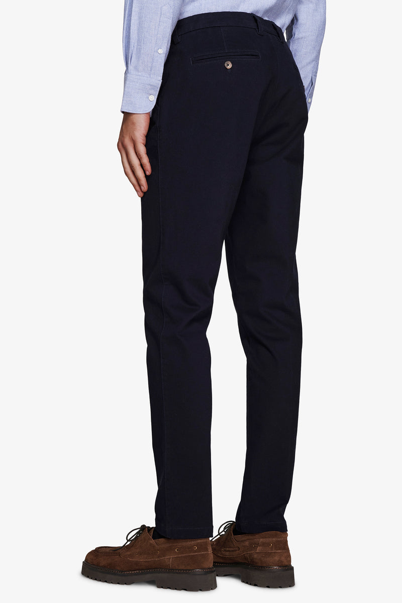 Pantaloni chino gabardina navy