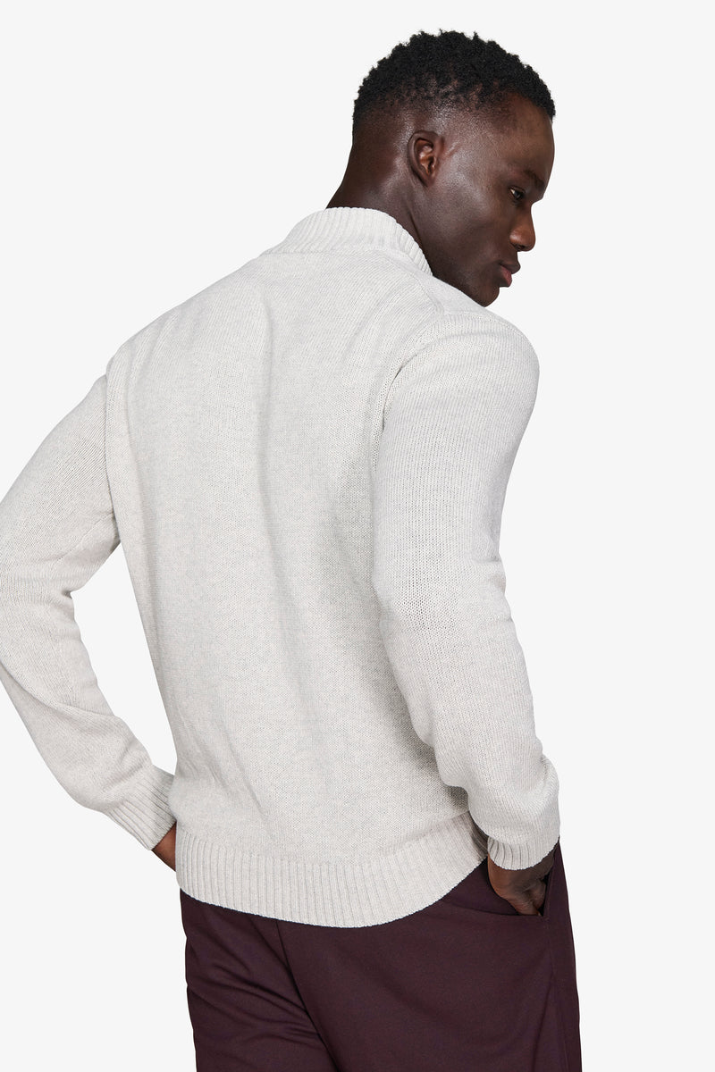 Maglia half zip grigio chiaro