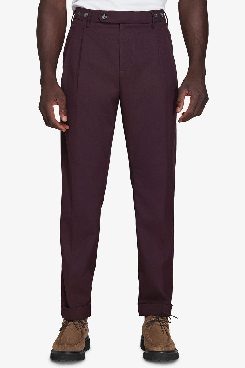 Pantaloni doppia pinces bordeaux