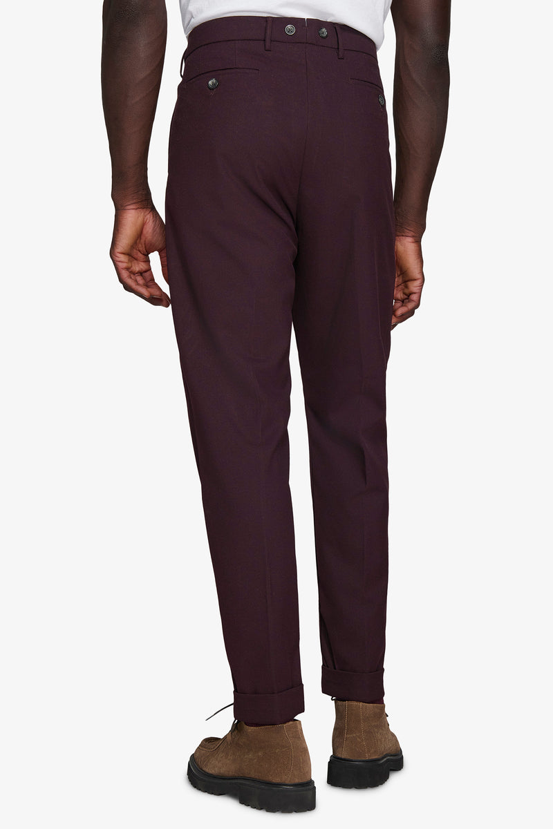Pantaloni doppia pinces bordeaux