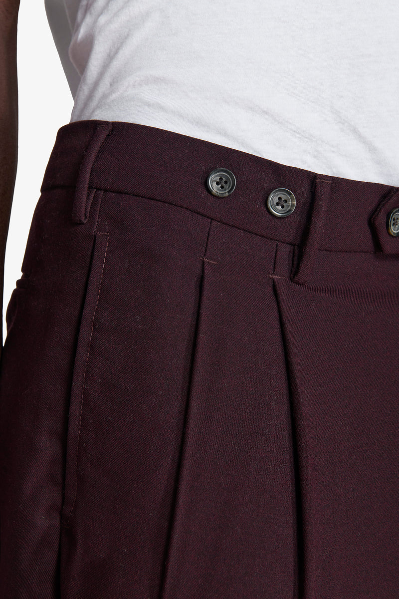 Pantaloni doppia pinces bordeaux
