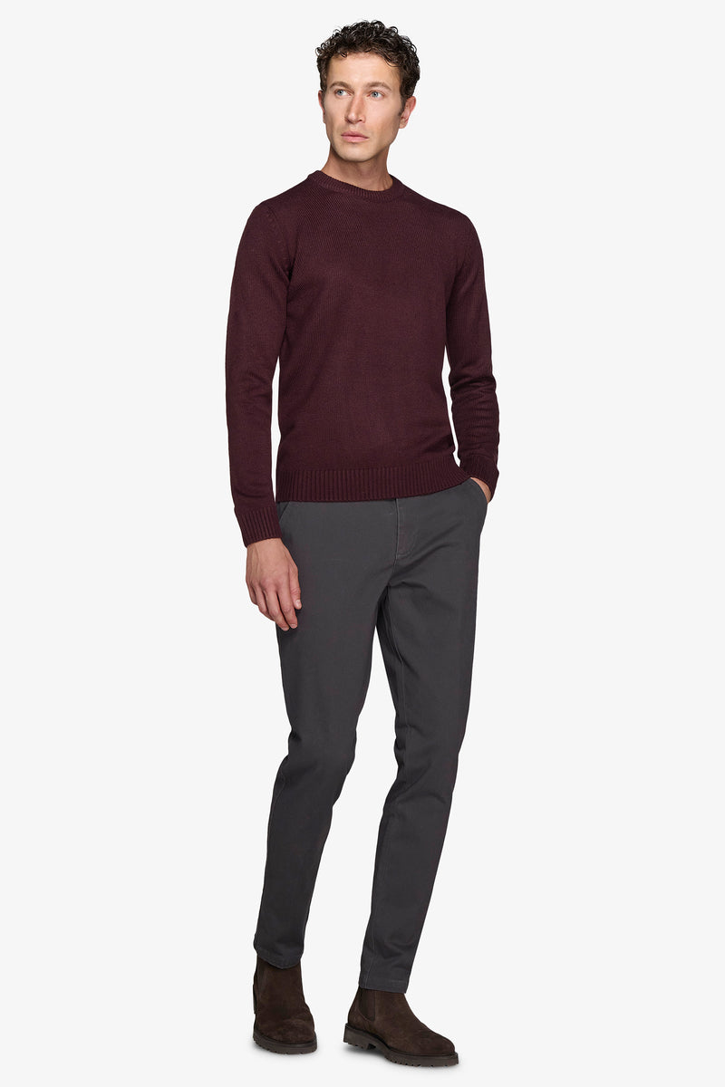 Maglia girocollo effetto lambswool bordeaux