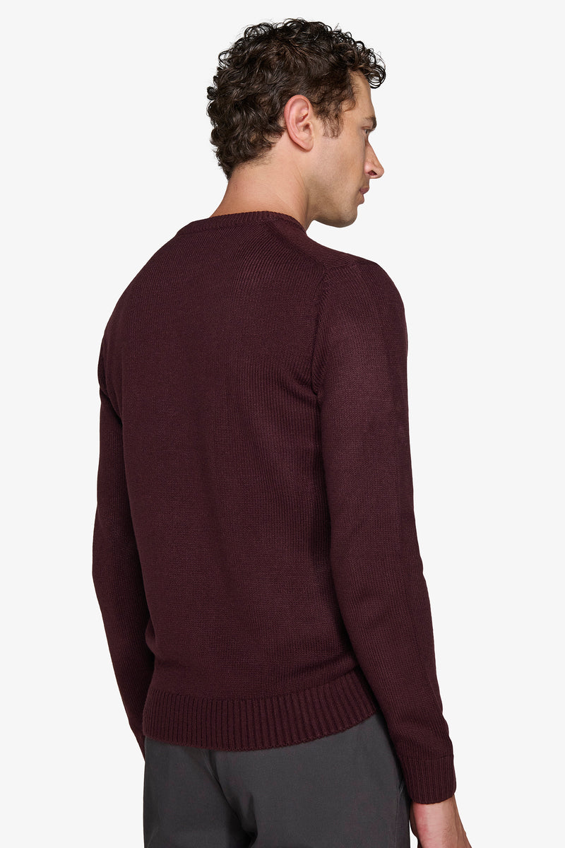 Maglia girocollo effetto lambswool bordeaux