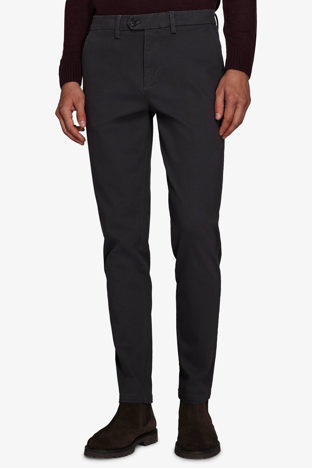 Pantaloni chino gabardina dark gray
