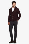 Cardigan collo sciallato bordeaux