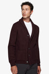 Cardigan collo sciallato bordeaux