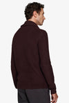 Cardigan collo sciallato bordeaux