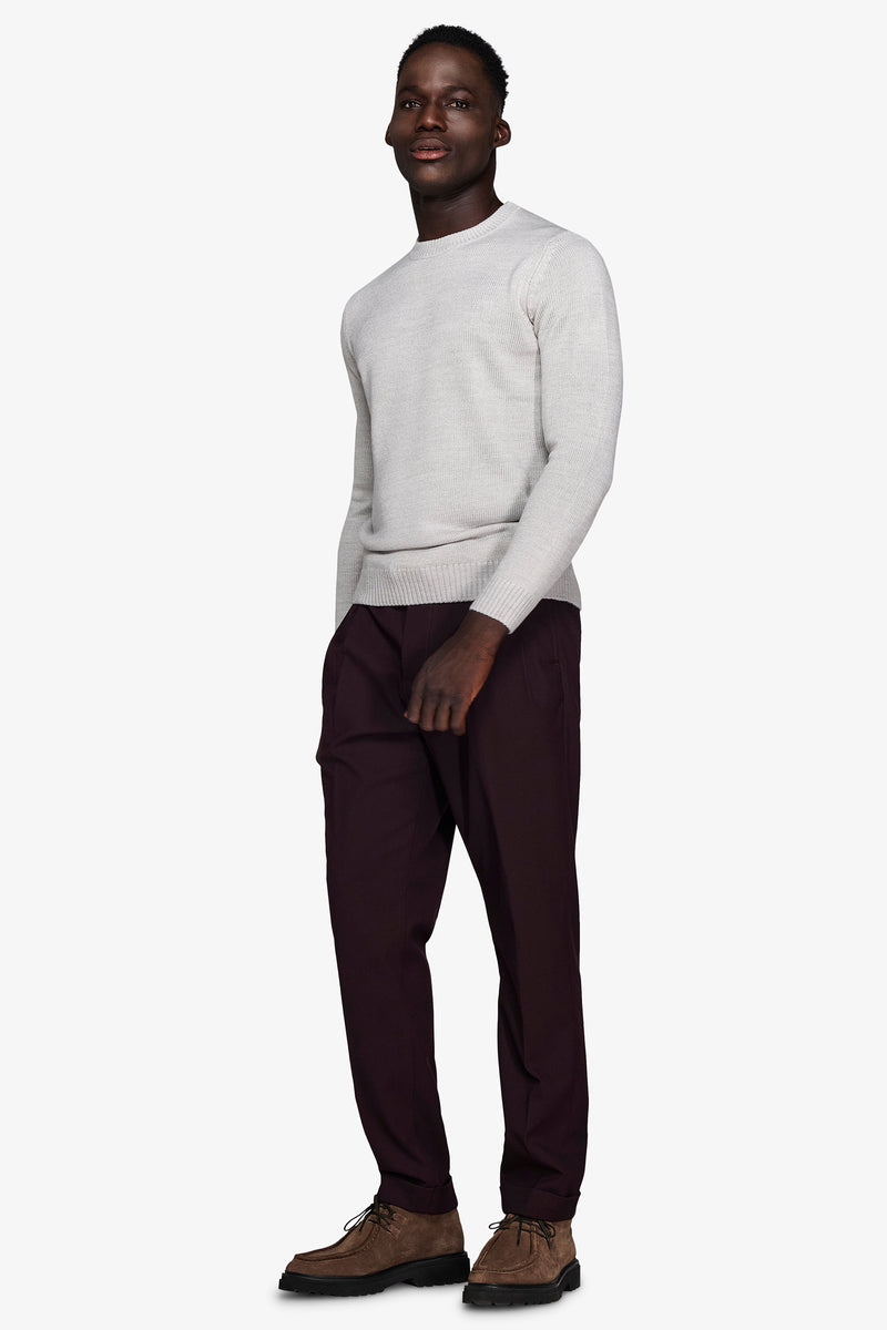 Maglia girocollo effetto lambswool grigio chiaro