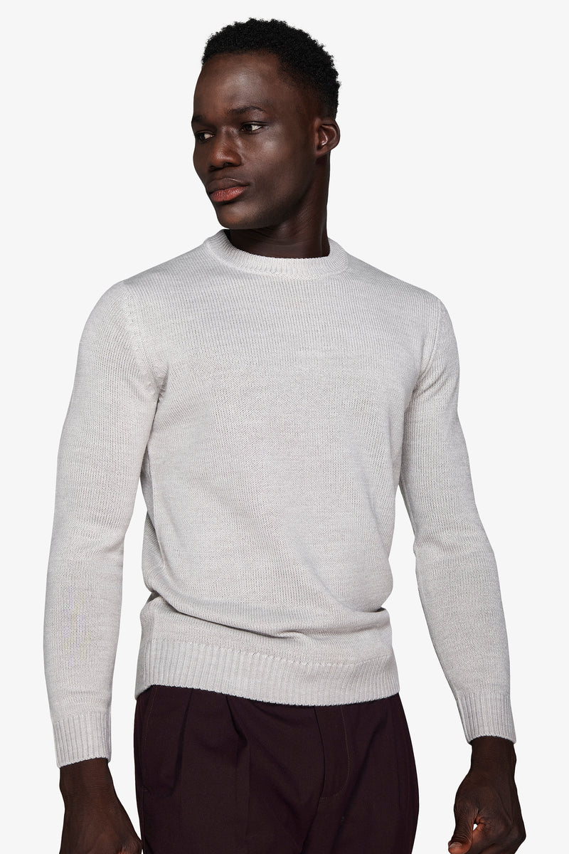 Maglia girocollo effetto lambswool grigio chiaro