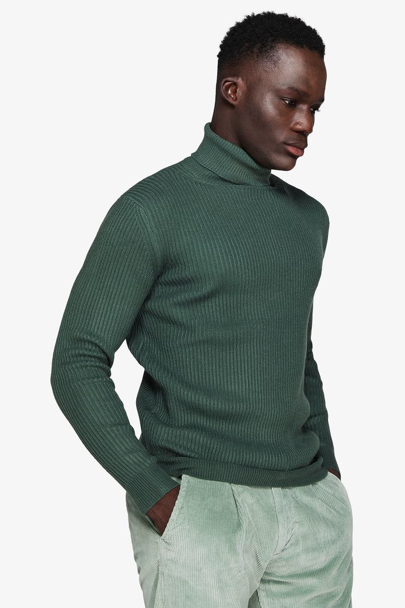 Maglia dolcevita costa inglese verde