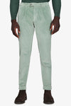 Pantaloni velluto millerighe verde acqua
