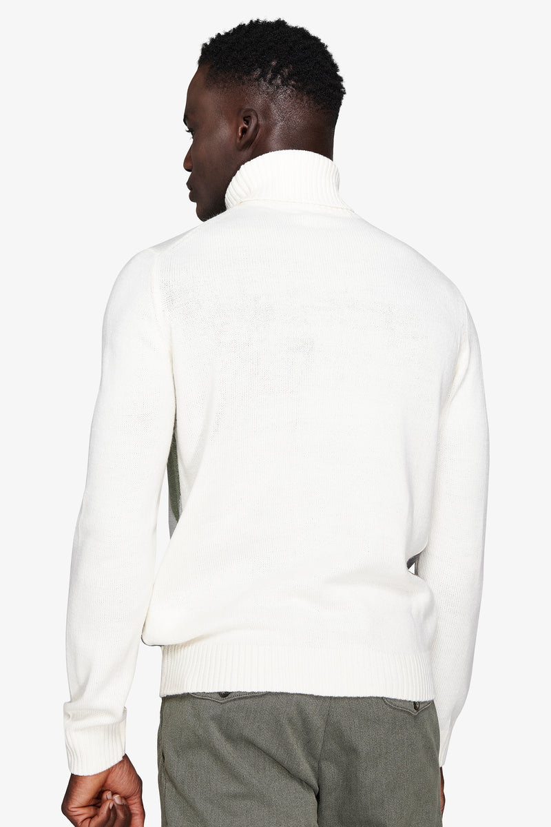 Maglia dolcevita rombi panna