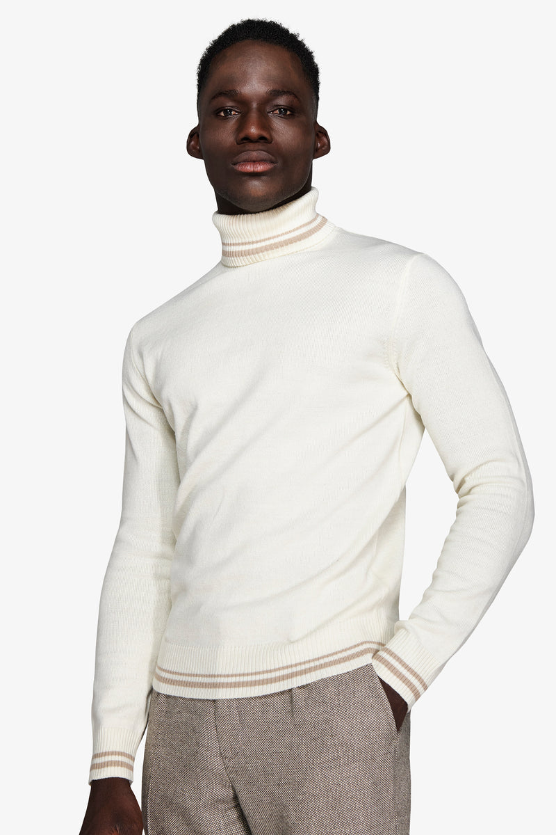 Maglia dolcevita lambswool panna DNJ