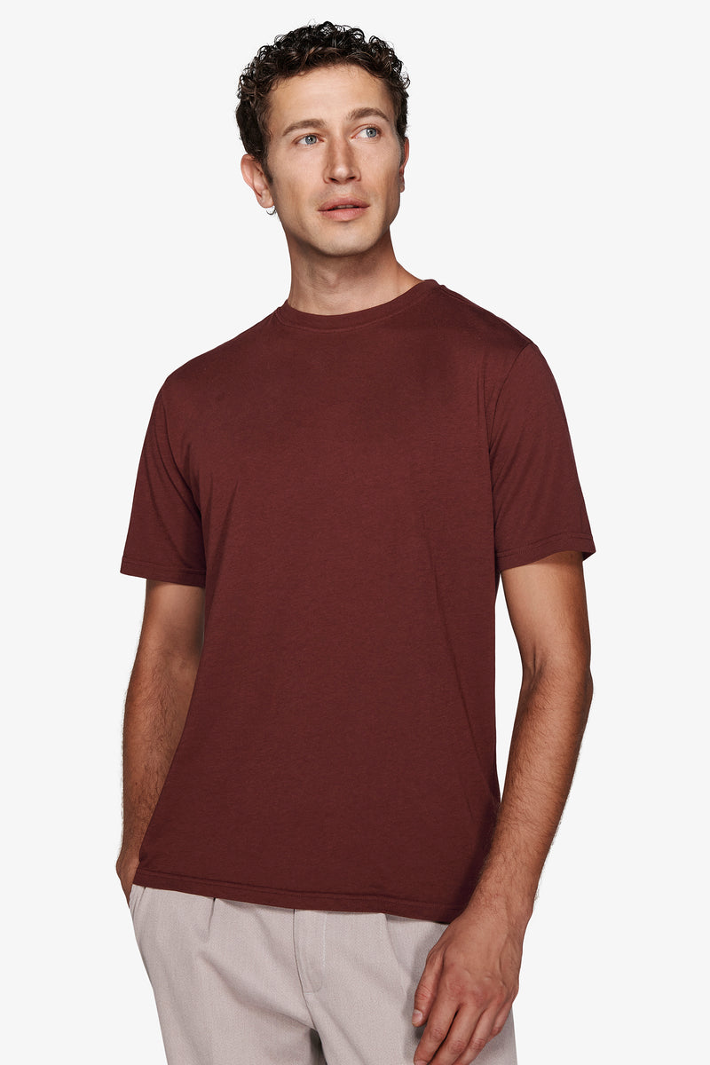 T-shirt in cotone leggero bordeaux
