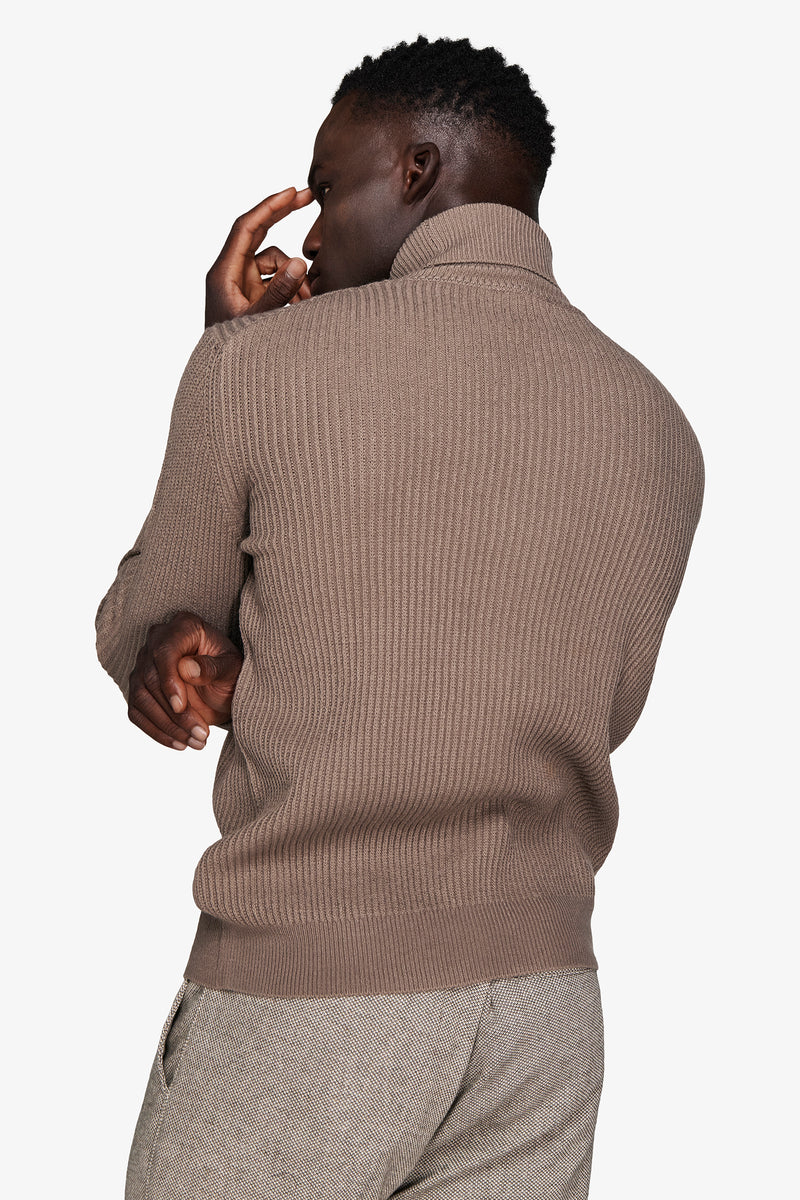 Maglia dolcevita costa inglese tortora