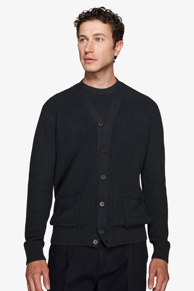 Cardigan costa inglese blu