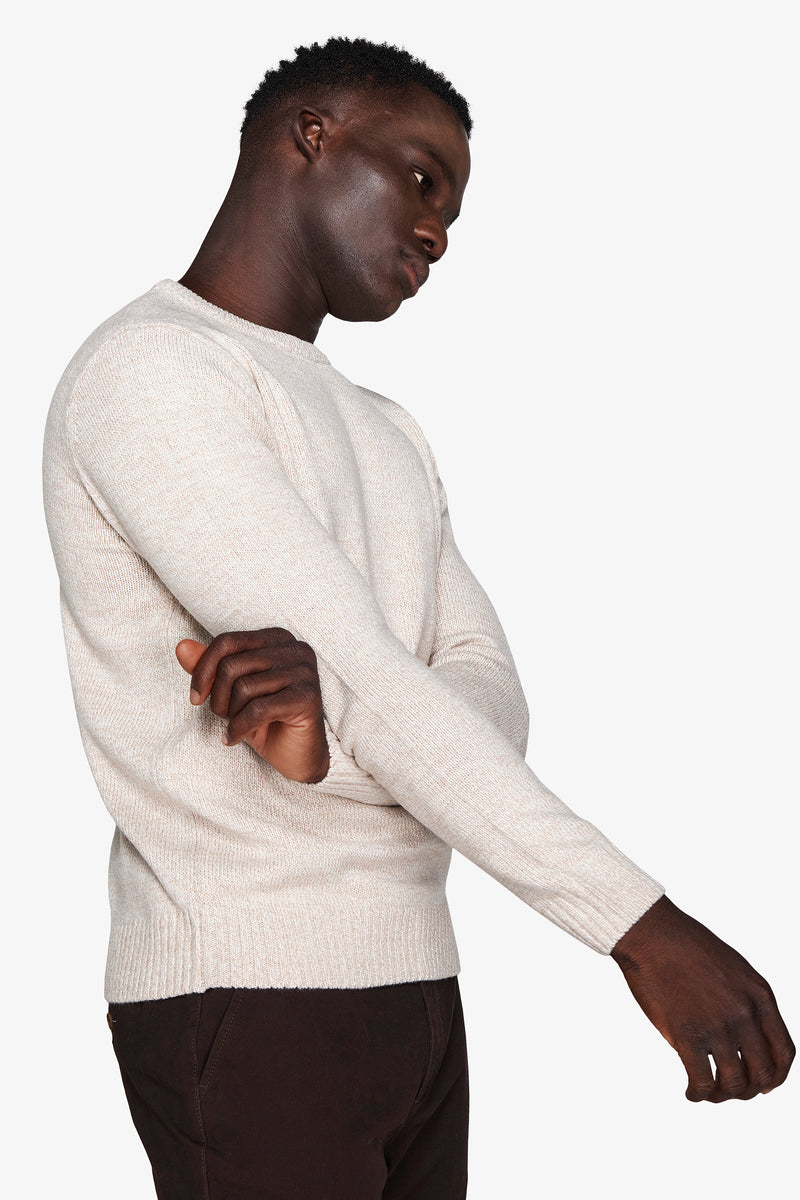 Maglia girocollo mouline' corda