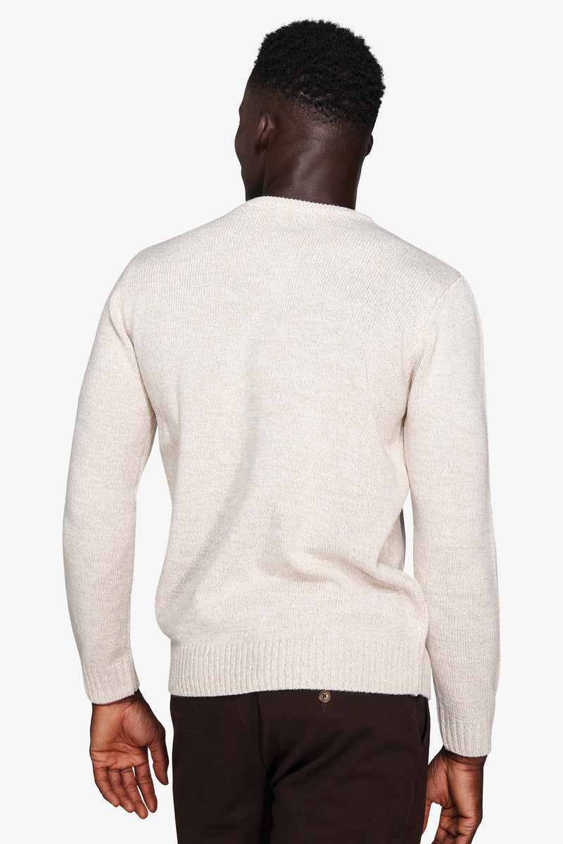 Maglia girocollo mouline' corda