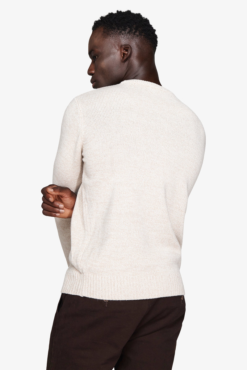 Maglia girocollo mouline' corda