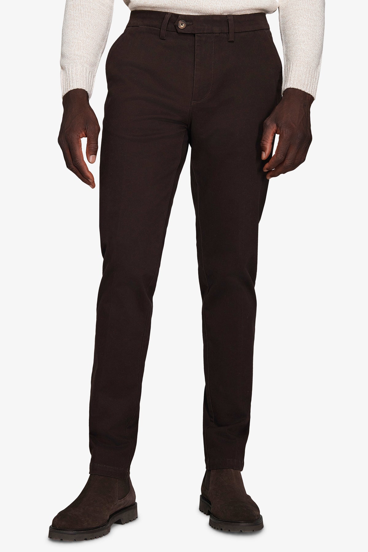 Pantaloni chino gabardina moro