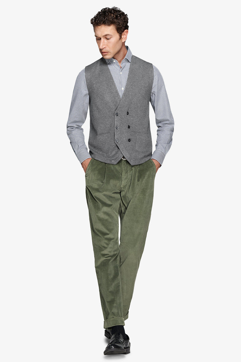 Gilet doppiopetto in maglia grigio